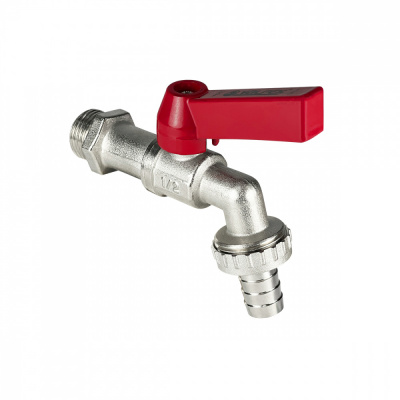 Кран шаровый водоразборный с патрубком для шланга, Нр/штуцер 3/4 рыч. Valfex