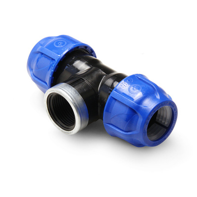 Обжим. ПЭ Тройник комб. Вр 63х1 1/2х63 усиленный оцинк. кольцом Poelsan