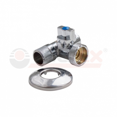 Кран шар. для подкл. с/т приборов 1/2"x3/4"x1/2" правый