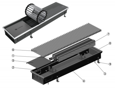 Новатерм Конвектор внутрипольный HT-B-07/20/150 (Решётка роликовая серебро)